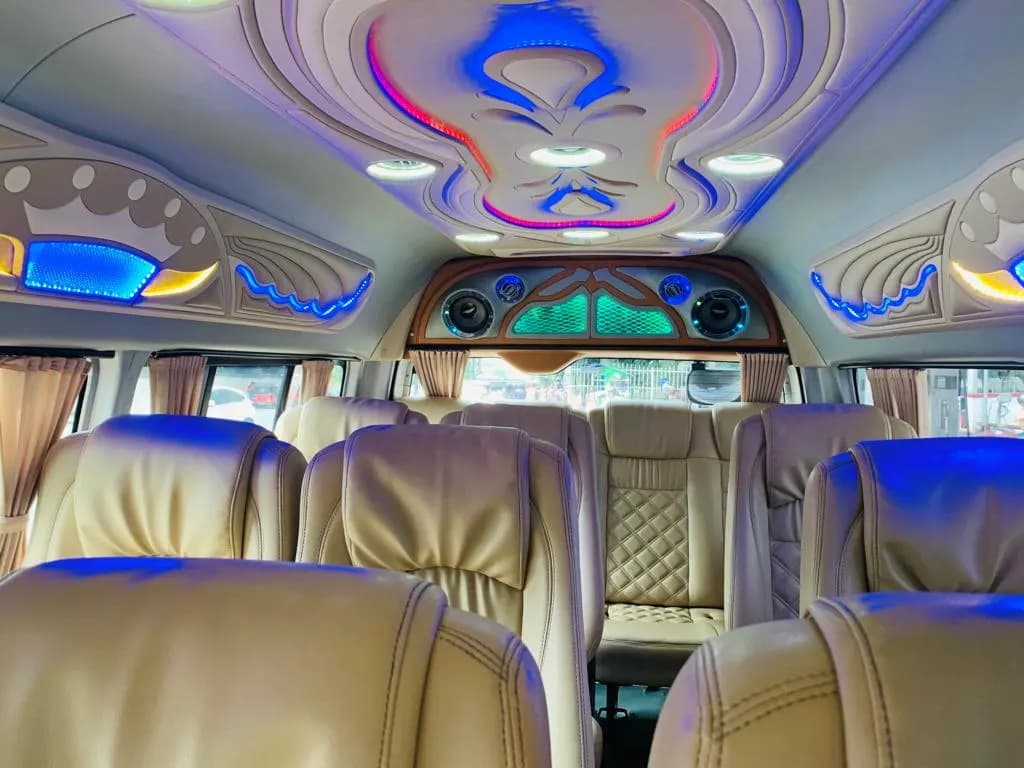 Comfortable seating inside a Toyota KDH van